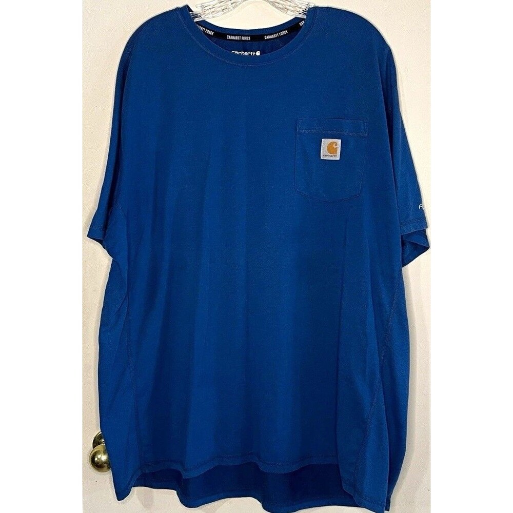 Carhartt Force Men's Blue Relaxed Fit Pocket Tee SS Crew Neck 2XL TK4616-M